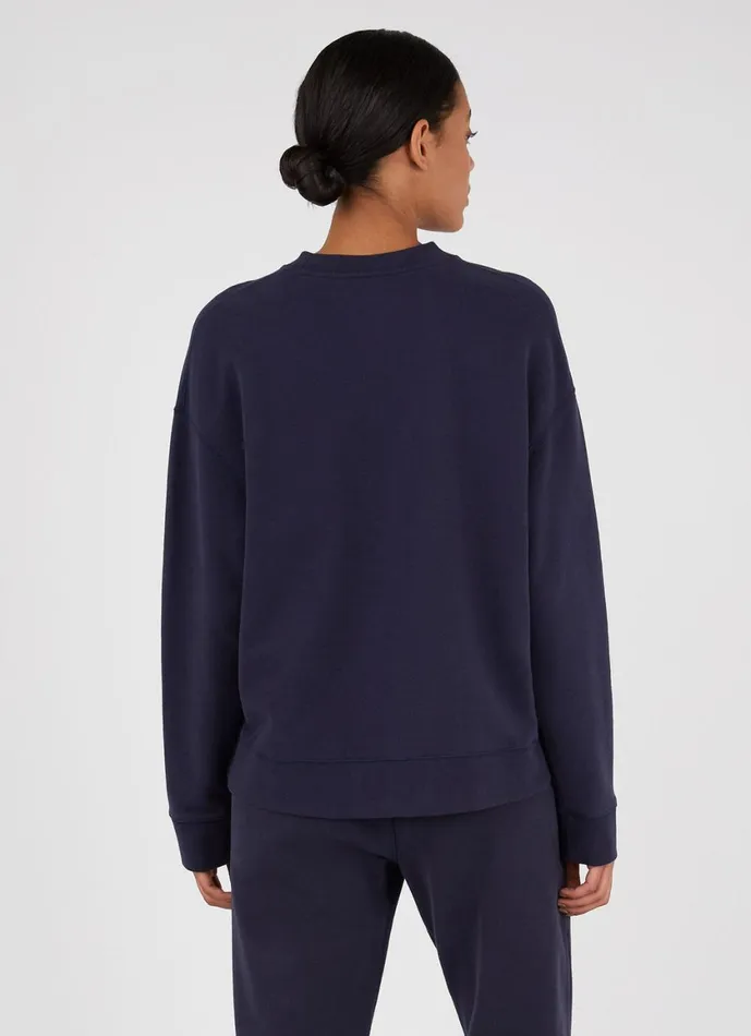 Relaxed Loopback Sweatshirt Navy Women SUNSPEL Sweatshirts and Sweatpants