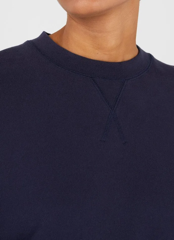 Relaxed Loopback Sweatshirt Navy Women SUNSPEL Sweatshirts and Sweatpants