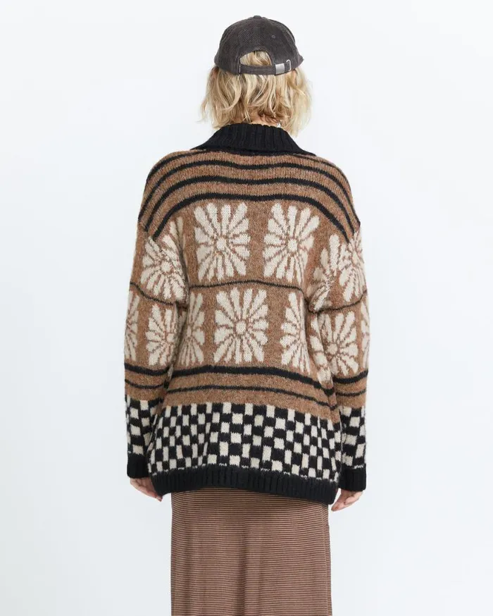 Rent Free Cardigan 8211 Vintage Brown Womens Volcom Sweaters and Cardigans