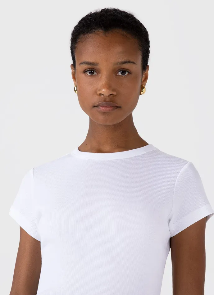 Ribbed Tshirt White Women Tshirts and Tops ussunspel Ribbed Tshirt White Women Tshirts and Tops ussunspel