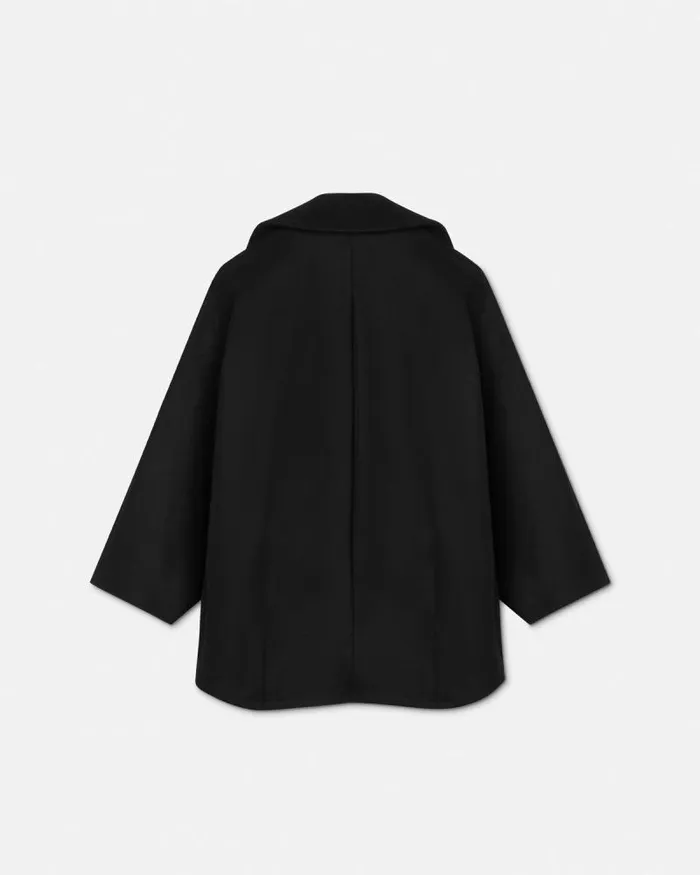Rounded Shoulders Kids Peacoat Black Children Versace Clothing