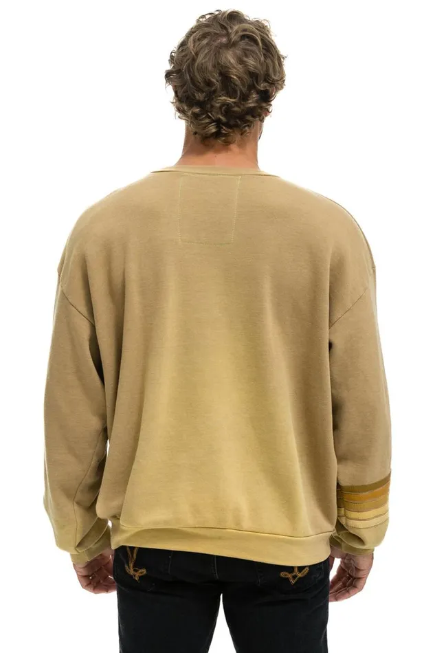 Rugby Stitch Relaxed Crew Sweatshirt 8211 Faded Tan WomenMen Aviator Nation Sweatshirts