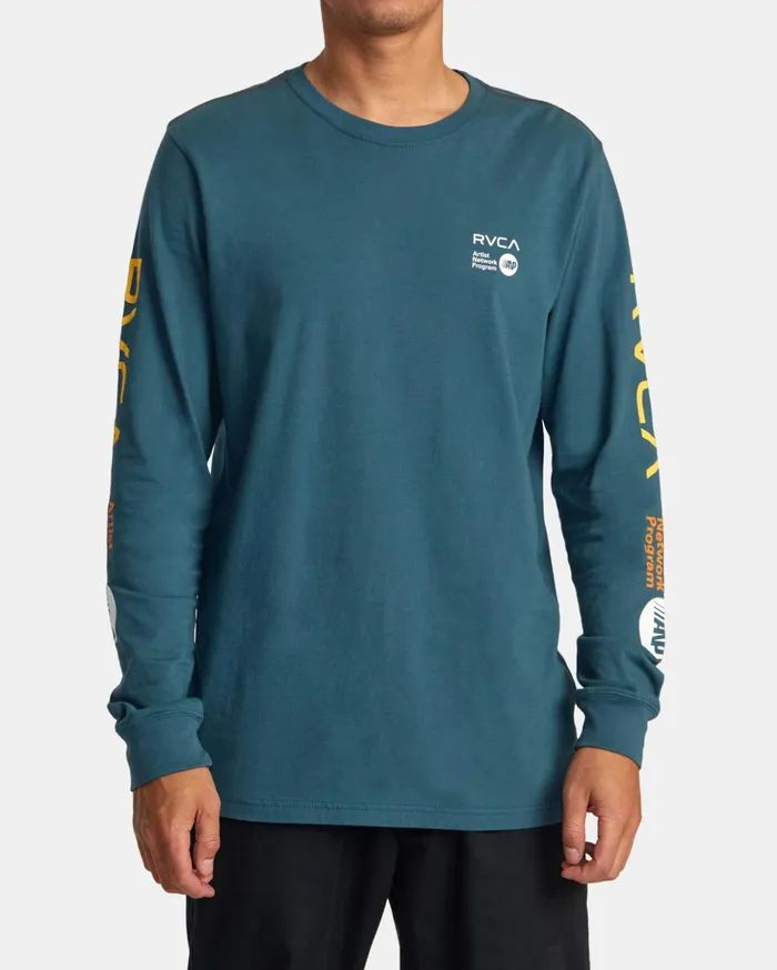 RVCA Artist Tees ANP Long Sleeve TShirt Duck Blueyellow 8211 Men RVCA Artist Tees ANP Long Sleeve TShirt Duck Blueyellow 8211 Men