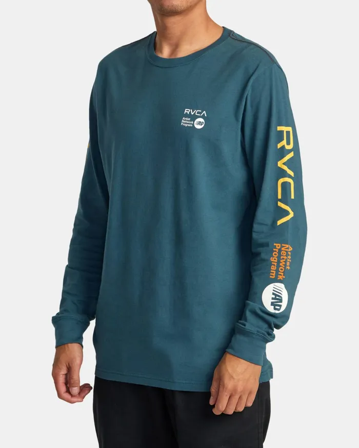 RVCA Artist Tees ANP Long Sleeve TShirt Duck Blueyellow 8211 Men RVCA Artist Tees ANP Long Sleeve TShirt Duck Blueyellow 8211 Men