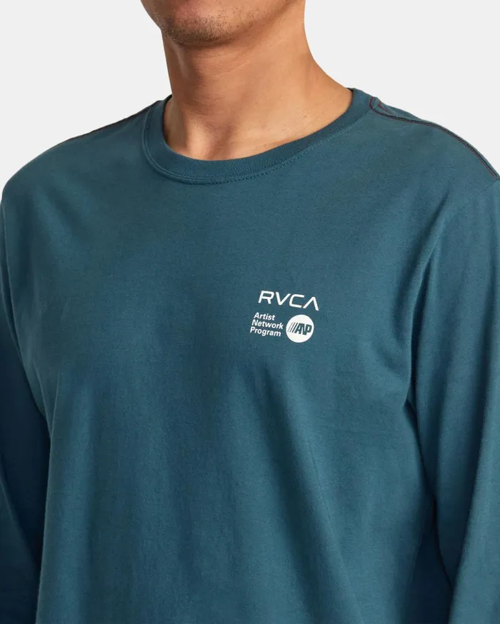 RVCA Artist Tees ANP Long Sleeve TShirt Duck Blueyellow 8211 Men RVCA Artist Tees ANP Long Sleeve TShirt Duck Blueyellow 8211 Men