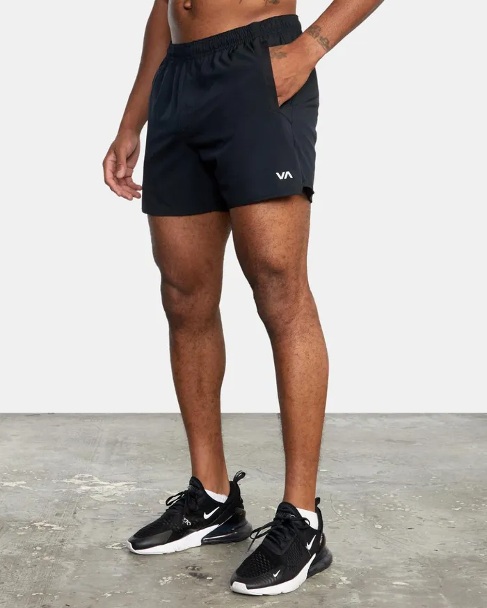 RVCA Athletic Shorts Yogger Elastic Waist Running Shorts 15034 Black 8211 Men RVCA Athletic Shorts Yogger Elastic Waist Running Shorts 15034 Black 8211 Men