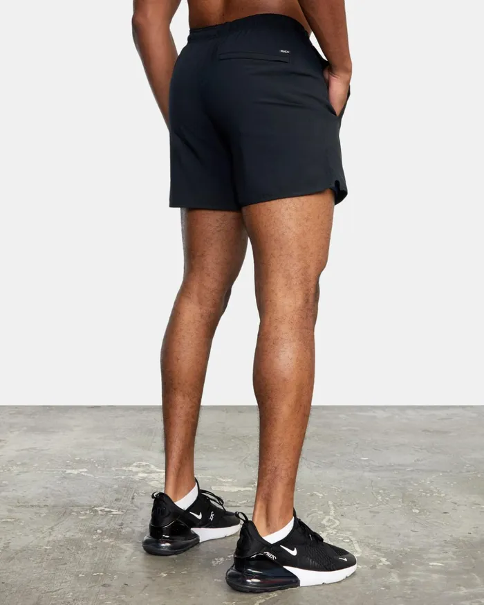 RVCA Athletic Shorts Yogger Elastic Waist Running Shorts 15034 Black 8211 Men RVCA Athletic Shorts Yogger Elastic Waist Running Shorts 15034 Black 8211 Men