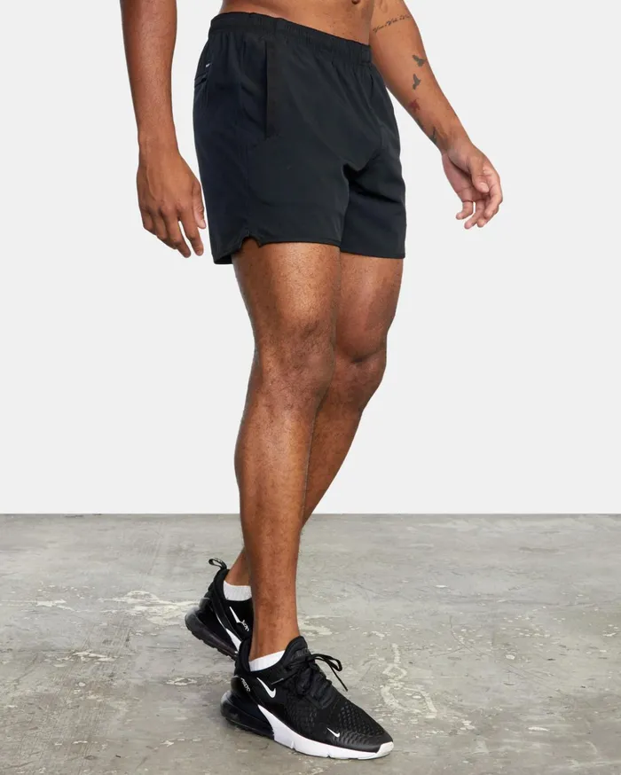 RVCA Athletic Shorts Yogger Elastic Waist Running Shorts 15034 Black 8211 Men RVCA Athletic Shorts Yogger Elastic Waist Running Shorts 15034 Black 8211 Men