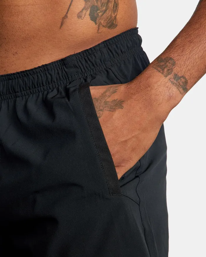 RVCA Athletic Shorts Yogger Elastic Waist Running Shorts 15034 Black 8211 Men RVCA Athletic Shorts Yogger Elastic Waist Running Shorts 15034 Black 8211 Men