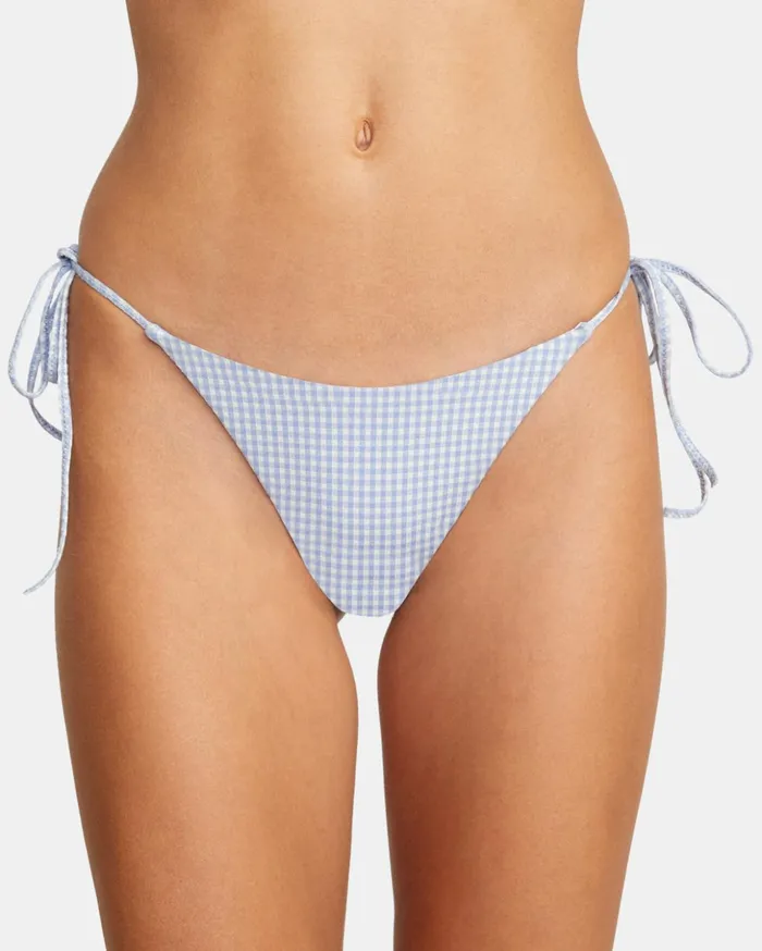 RVCA Bikini Bottoms Gingham Reversible Tie French Bikini Bottoms Ash Blue 8211 Women RVCA Bikini Bottoms Gingham Reversible Tie French Bikini Bottoms Ash Blue 8211 Women