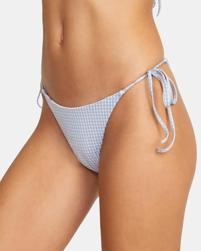 RVCA Bikini Bottoms Gingham Reversible Tie French Bikini Bottoms Ash Blue 8211 Women RVCA Bikini Bottoms Gingham Reversible Tie French Bikini Bottoms Ash Blue 8211 Women