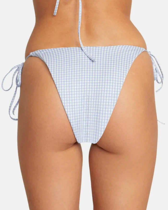 RVCA Bikini Bottoms Gingham Reversible Tie French Bikini Bottoms Ash Blue 8211 Women RVCA Bikini Bottoms Gingham Reversible Tie French Bikini Bottoms Ash Blue 8211 Women