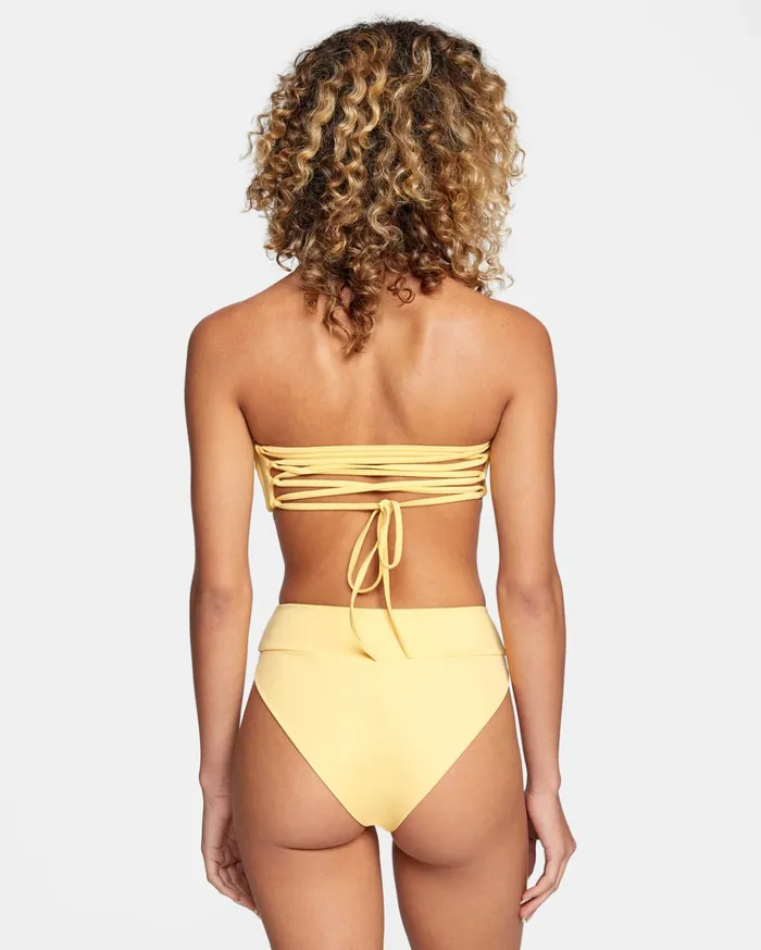 RVCA Bikini Bottoms HighRise Cheeky Bikini Bottoms Gold 8211 Women