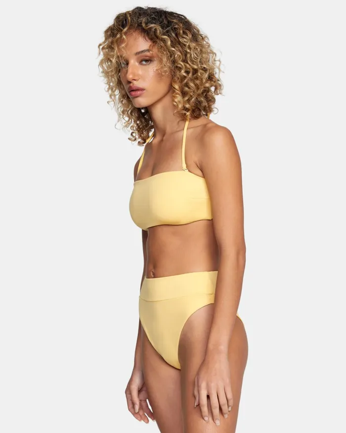RVCA Bikini Bottoms HighRise Cheeky Bikini Bottoms Gold 8211 Women