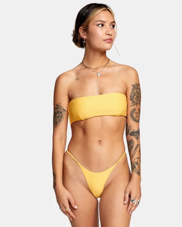 RVCA Bikini Tops Brightside Bandeau Bikini Top Marigold 8211 Women