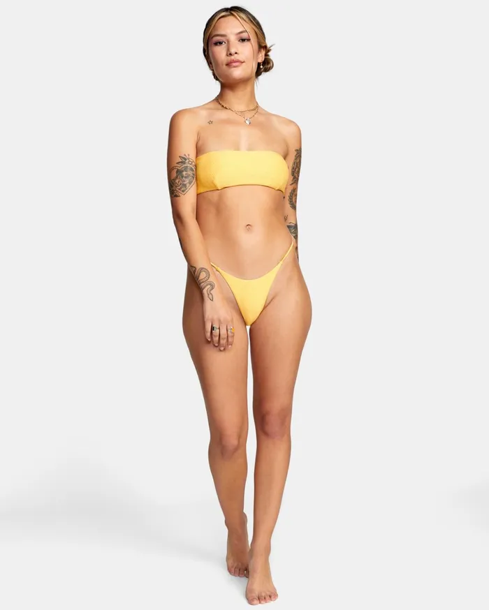 RVCA Bikini Tops Brightside Bandeau Bikini Top Marigold 8211 Women