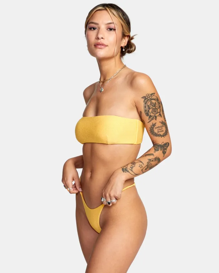 RVCA Bikini Tops Brightside Bandeau Bikini Top Marigold 8211 Women