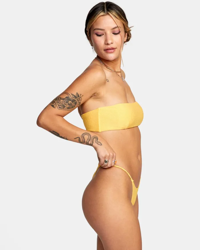 RVCA Bikini Tops Brightside Bandeau Bikini Top Marigold 8211 Women