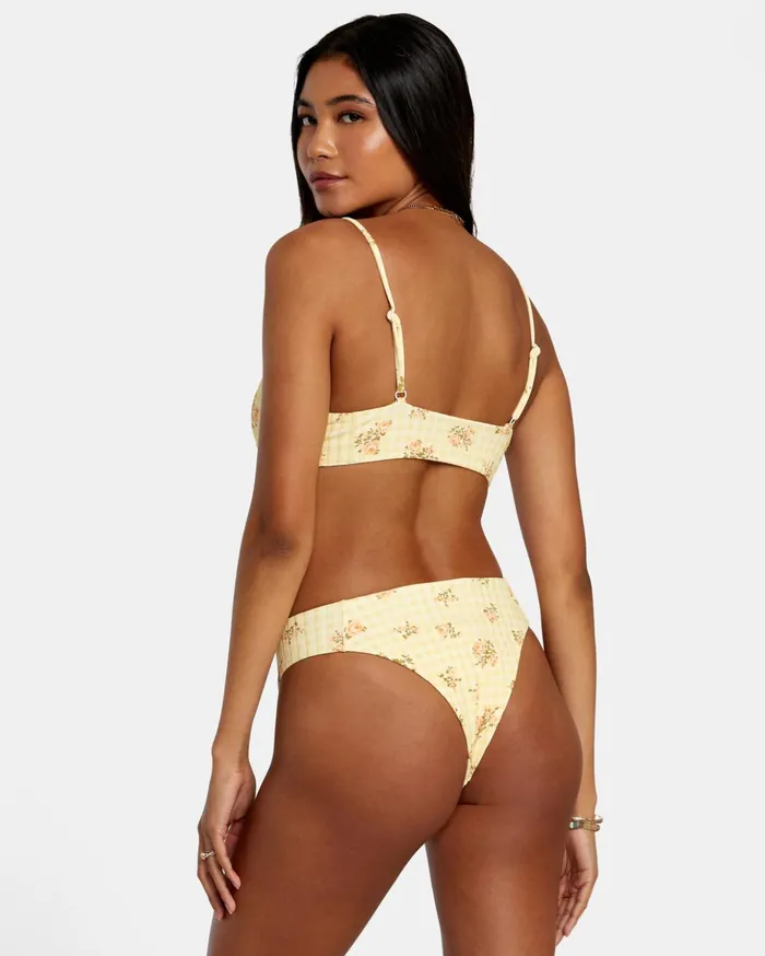RVCA Bikini Tops Cottage Wide Rib Triangle Bikini Top Golden 8211 Women