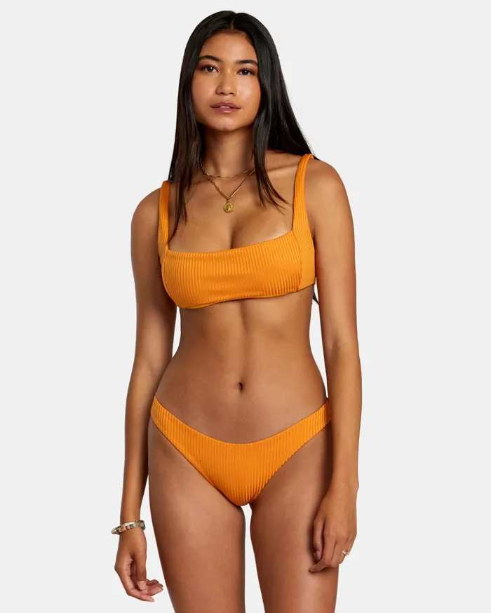 RVCA Bikini Tops Tangerine Shimmer Bralette Bikini Top Tangerine 8211 Women