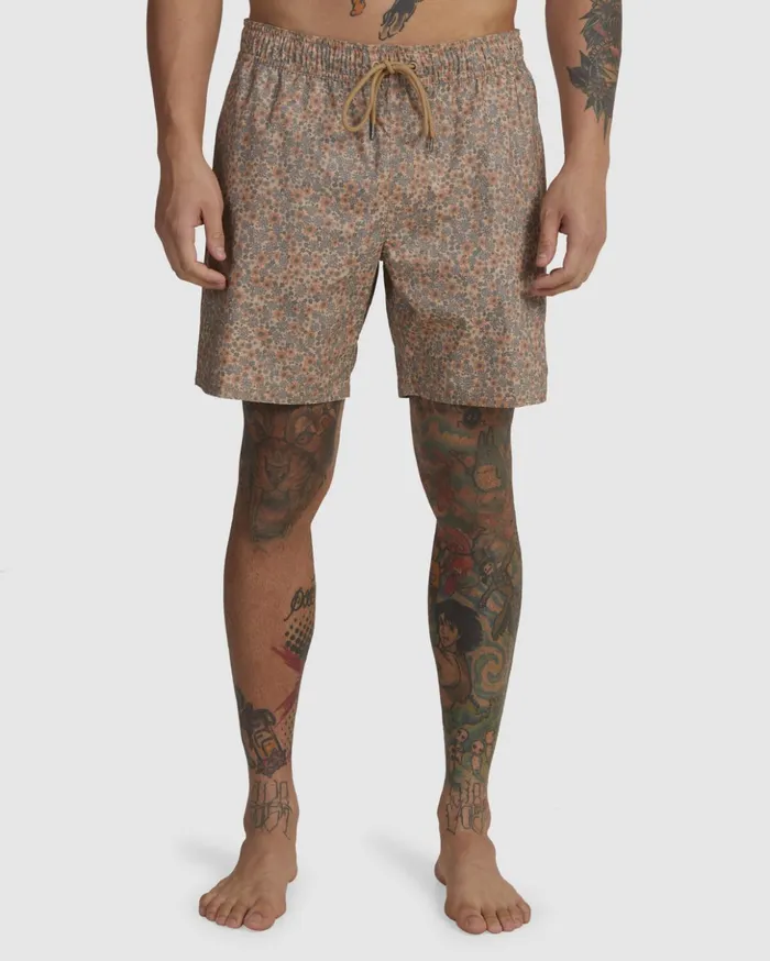 RVCA Boardshorts Barnes Elastic Waist Boardshorts 17034 Khaki 8211 Men