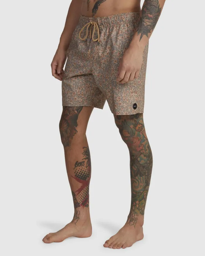 RVCA Boardshorts Barnes Elastic Waist Boardshorts 17034 Khaki 8211 Men