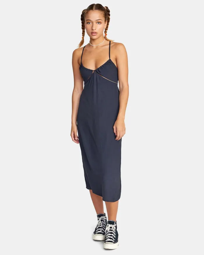 RVCA Dresses Rompers No Judgement Midi Dress Black 8211 Women