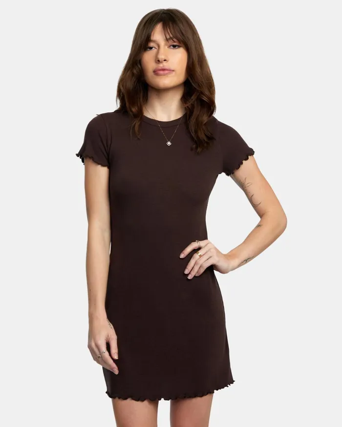 RVCA Dresses Rompers Rover Rib Knit Dress Java 8211 Women