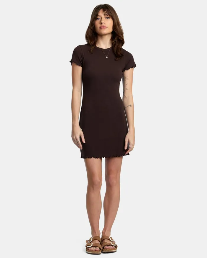 RVCA Dresses Rompers Rover Rib Knit Dress Java 8211 Women