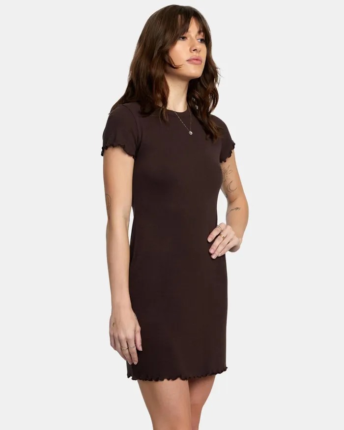 RVCA Dresses Rompers Rover Rib Knit Dress Java 8211 Women