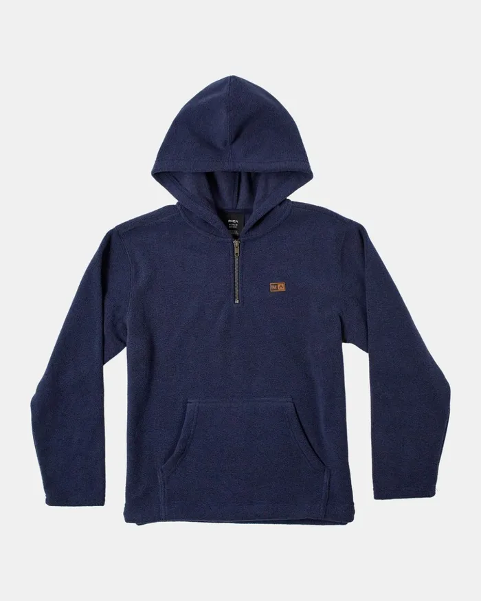 RVCA Hoodies Fleece Boy039s Yukon Quarter Zip Pullover Hoodie Moody Blue 8211 Boys