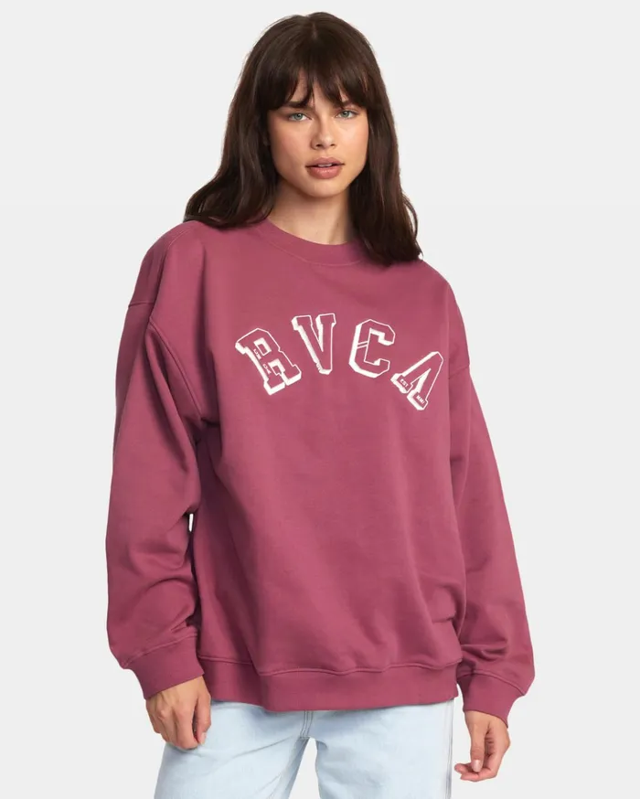 RVCA Hoodies Fleece Ivy League Sweatshirt Mulberry 8211 Women