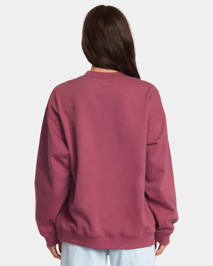 RVCA Hoodies Fleece Ivy League Sweatshirt Mulberry 8211 Women