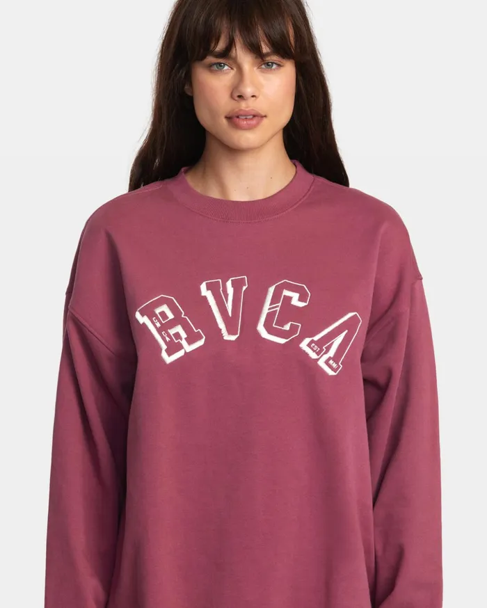 RVCA Hoodies Fleece Ivy League Sweatshirt Mulberry 8211 Women