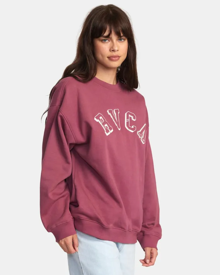 RVCA Hoodies Fleece Ivy League Sweatshirt Mulberry 8211 Women