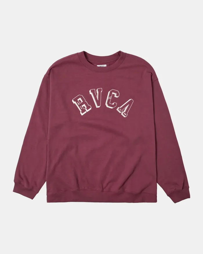 RVCA Hoodies Fleece Ivy League Sweatshirt Mulberry 8211 Women
