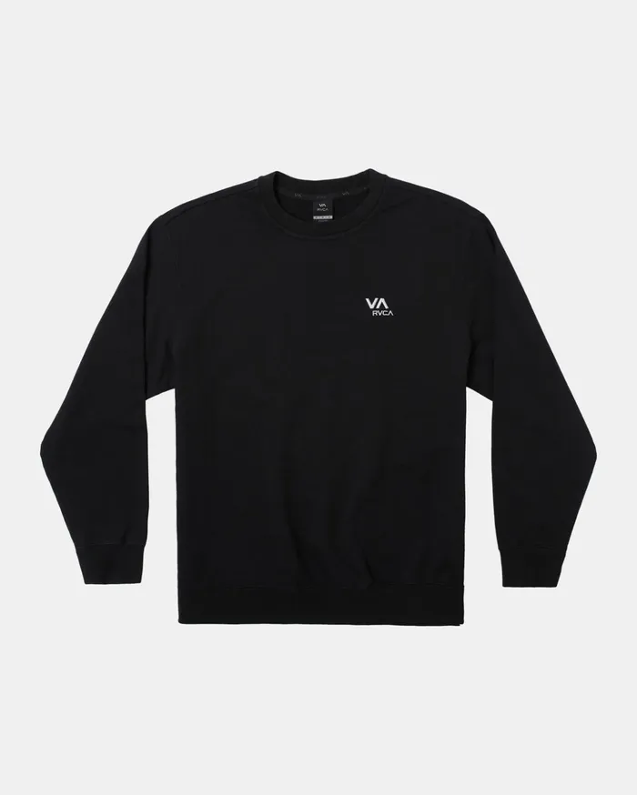 RVCA Hoodies Sweatshirts VA Essential Crewneck Sweatshirt Black 8211 Men