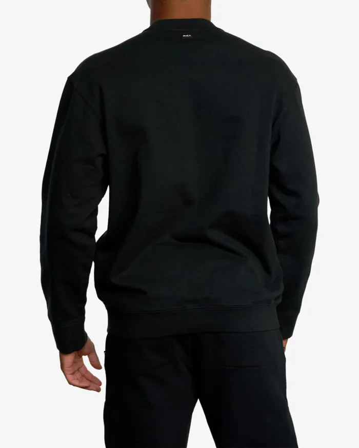 RVCA Hoodies Sweatshirts VA Essential Crewneck Sweatshirt Black 8211 Men