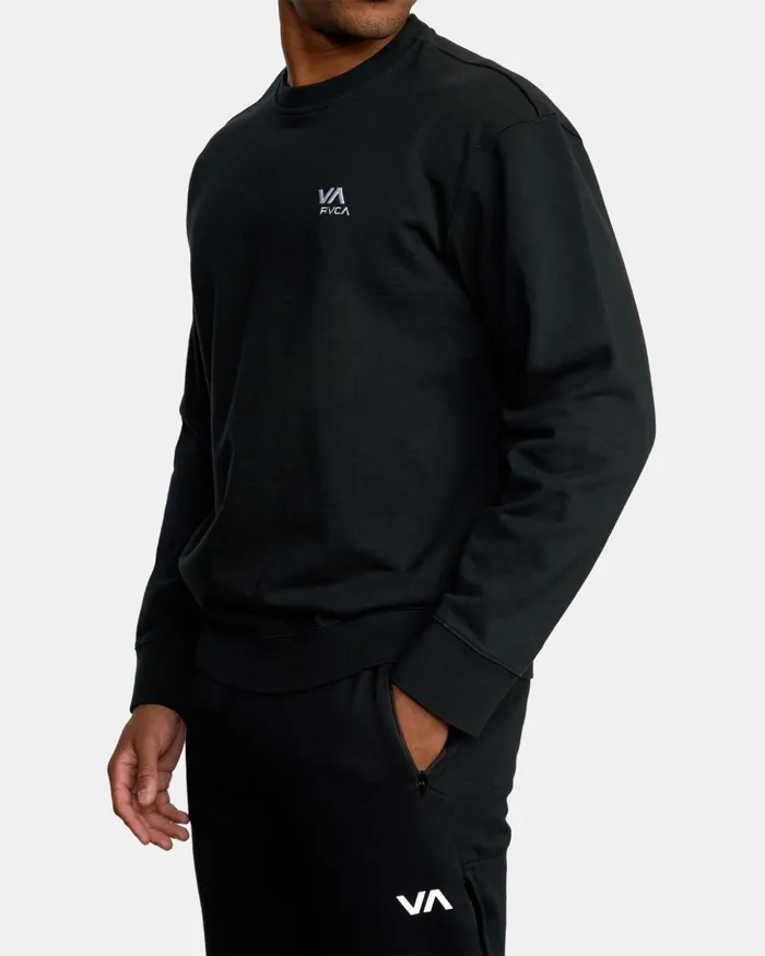 RVCA Hoodies Sweatshirts VA Essential Crewneck Sweatshirt Black 8211 Men