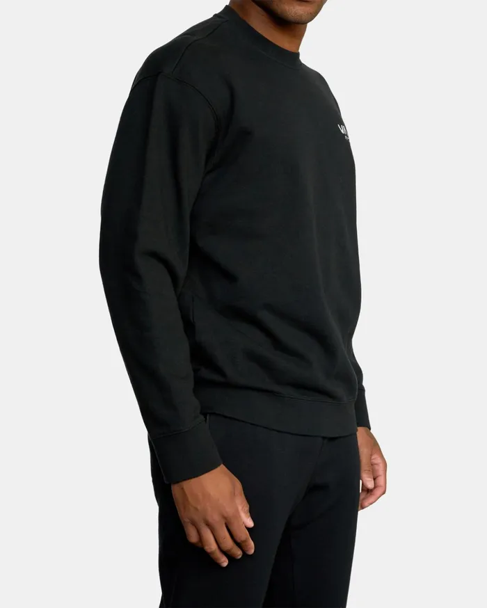 RVCA Hoodies Sweatshirts VA Essential Crewneck Sweatshirt Black 8211 Men