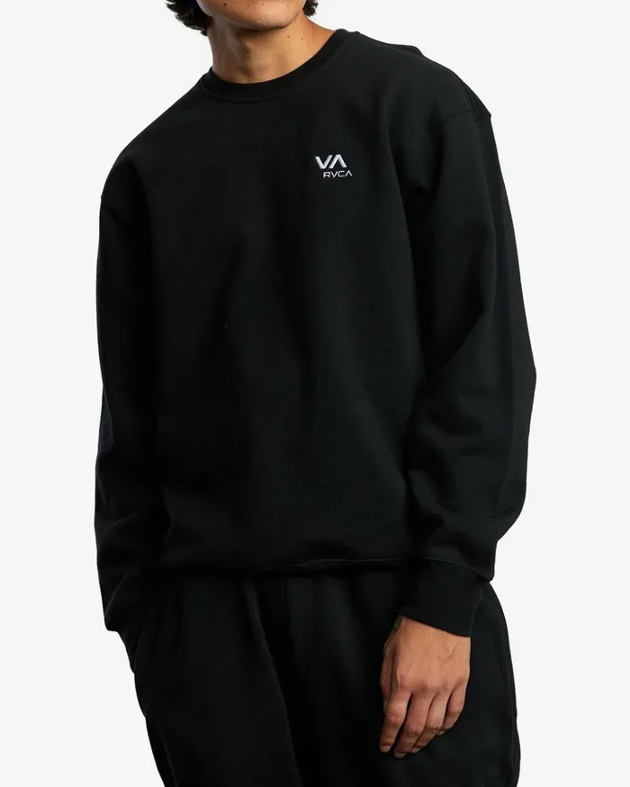 RVCA Hoodies Sweatshirts VA Essential Crewneck Sweatshirt Black 8211 Men