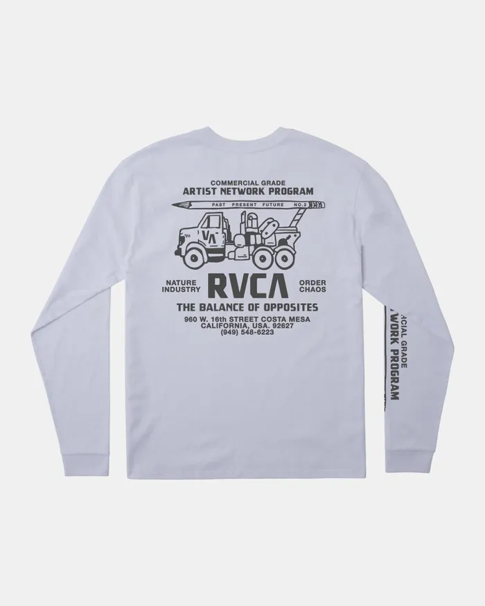 RVCA Long Sleeves Commercial Grade Long Sleeve TShirt White 8211 Men
