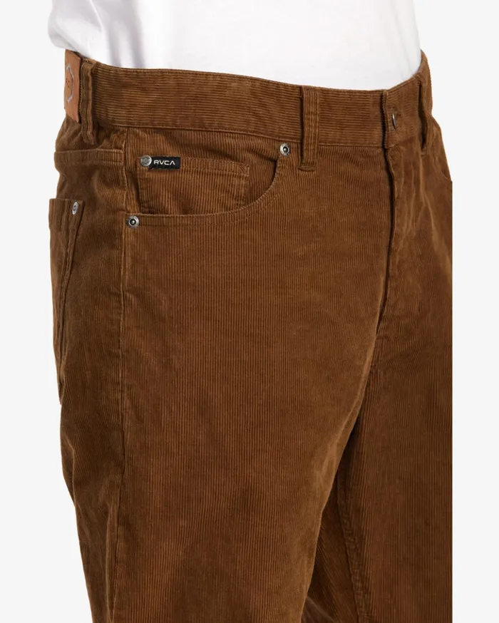 RVCA Pants Daggers Pigment Corduroy Pants Bombay Brown 8211 Men