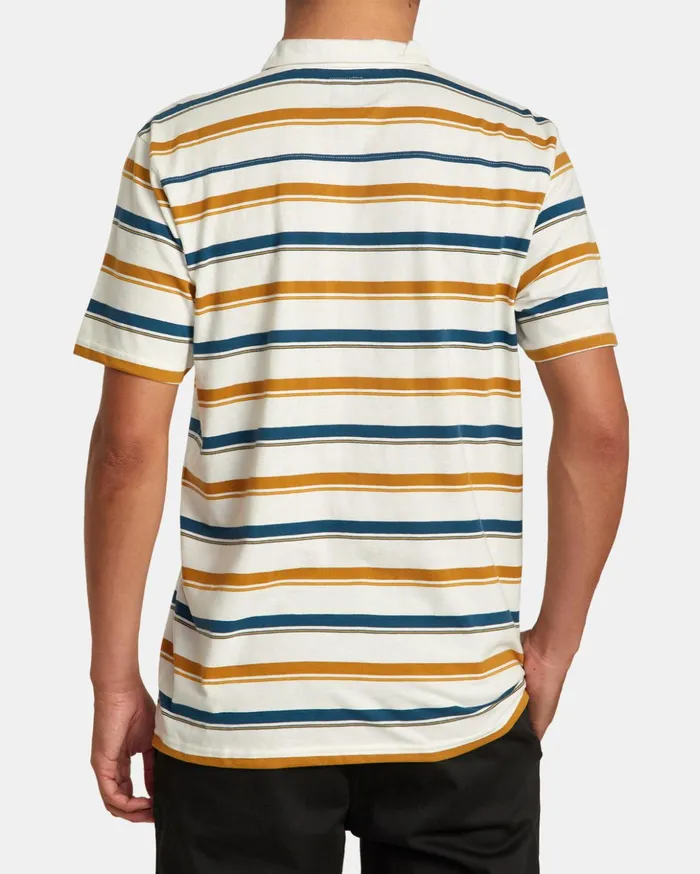 RVCA Shirts Flannels Cassady Stripe Polo Shirt Antique White 8211 Men