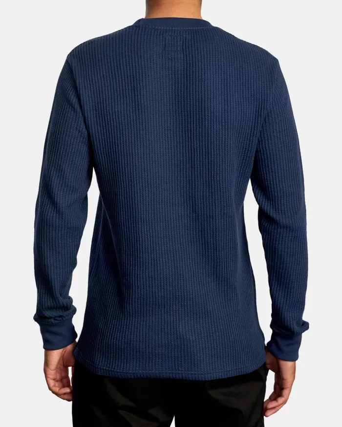RVCA Shirts Flannels Day Shift Long Sleeve Thermal Shirt Navy 8211 Men