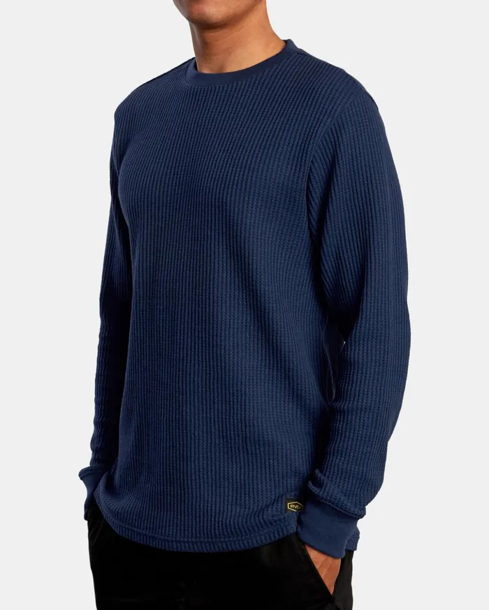 RVCA Shirts Flannels Day Shift Long Sleeve Thermal Shirt Navy 8211 Men