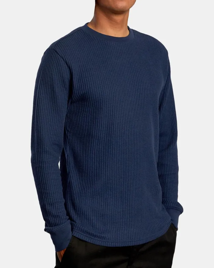 RVCA Shirts Flannels Day Shift Long Sleeve Thermal Shirt Navy 8211 Men
