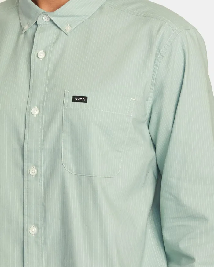 RVCA Shirts Flannels Thatll Do Micro Stripe Long Sleeve Shirt Green Haze 8211 Men RVCA Shirts Flannels Thatll Do Micro Stripe Long Sleeve Shirt Green Haze 8211 Men