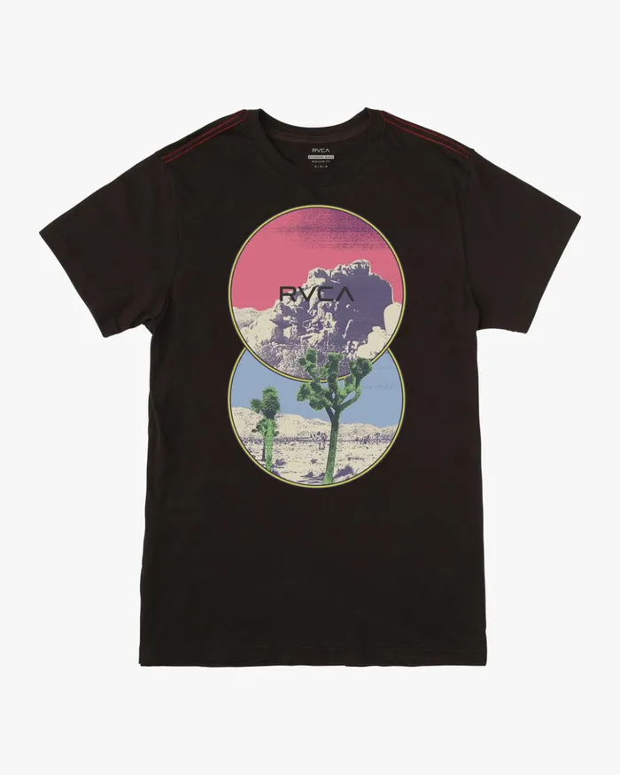 RVCA Short Sleeves Badland Tee Pirate Black 8211 Men