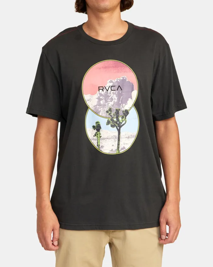 RVCA Short Sleeves Badland Tee Pirate Black 8211 Men